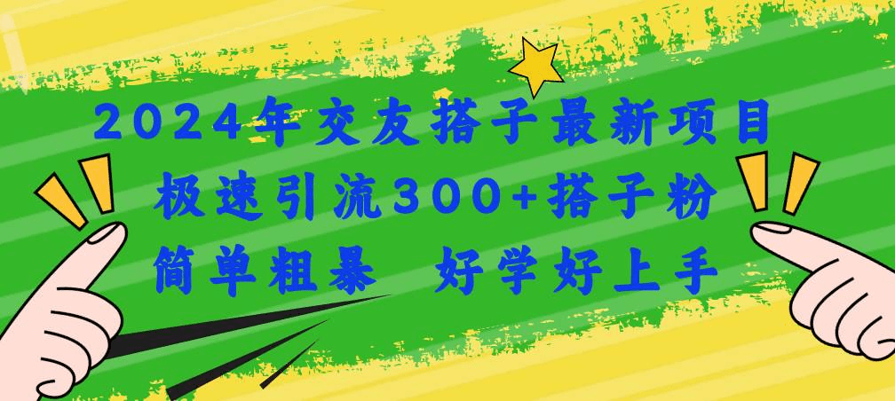 2024年交友搭子最新项目，极速引流300+搭子粉，简单粗暴，好学好上手-网创智慧库