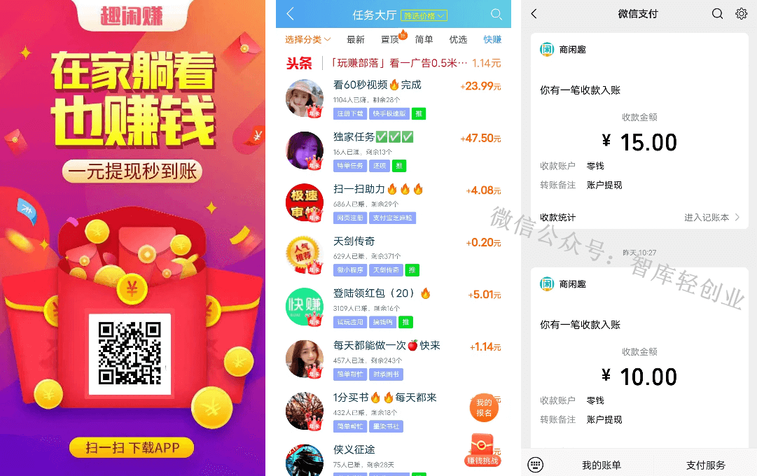 【趣闲赚】手机赚钱、赏金任务赚钱的悬赏兼职平台-网创智慧库