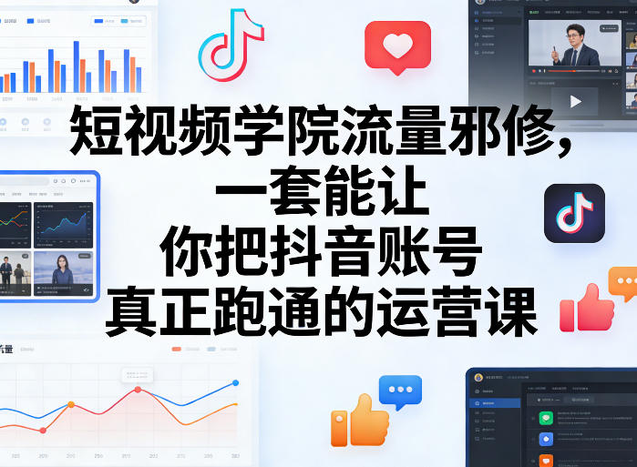 卷毛的短视频学院流量邪修，一套能让你把抖音账号真正跑通的运营课-然百捷网络科技